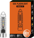 Mini Powerful Flashlight Super Bright Keychain 12 Modes with UV Red Blue Yellow White Side Light Rechargeable LED Pocket Light Oasis Select 1 pack