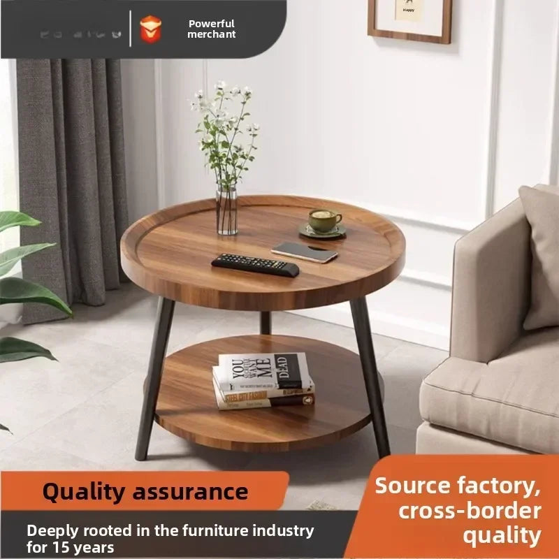 Multi-functional Coffee table balcony round living room double edge few bedside small round table Oasis Select