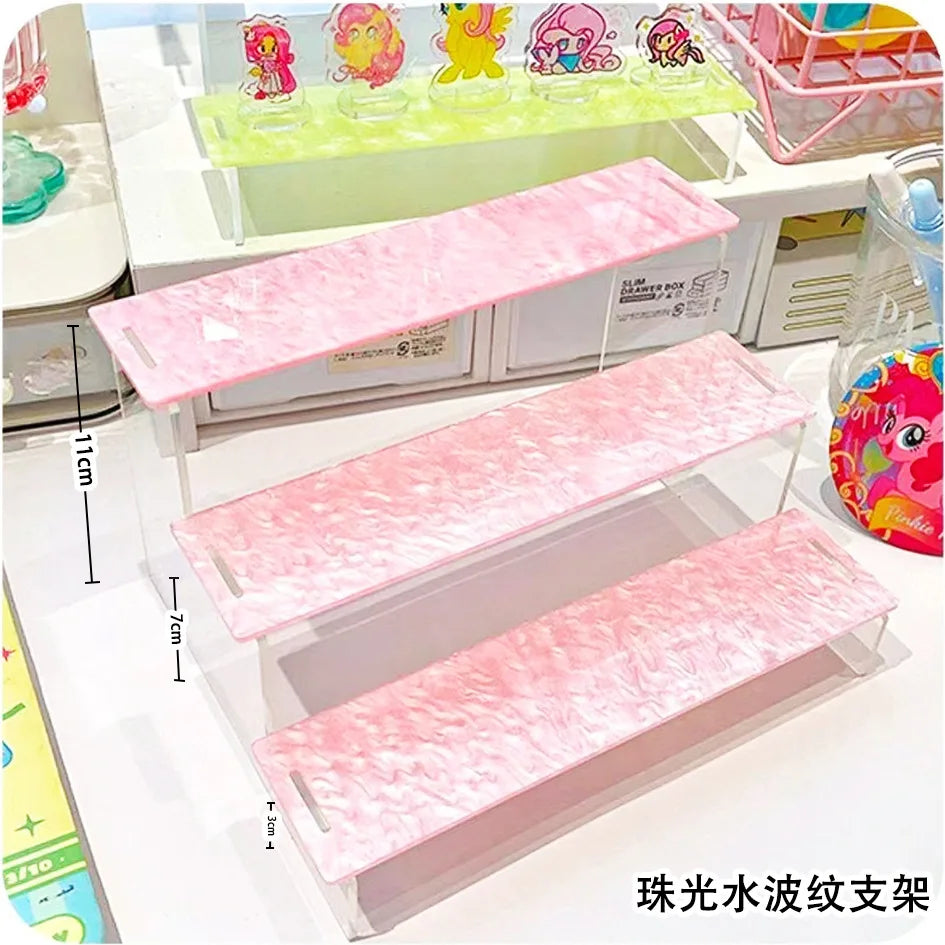 3-Tier Colorful Acrylic Ladder Display & Storage Rack
