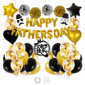 1Set Father's Day Decorations White Gold Black Happy Fathers Day Party Decorations Kit Father's Day Balloon Set Oasis Select Photo Color 12INCH