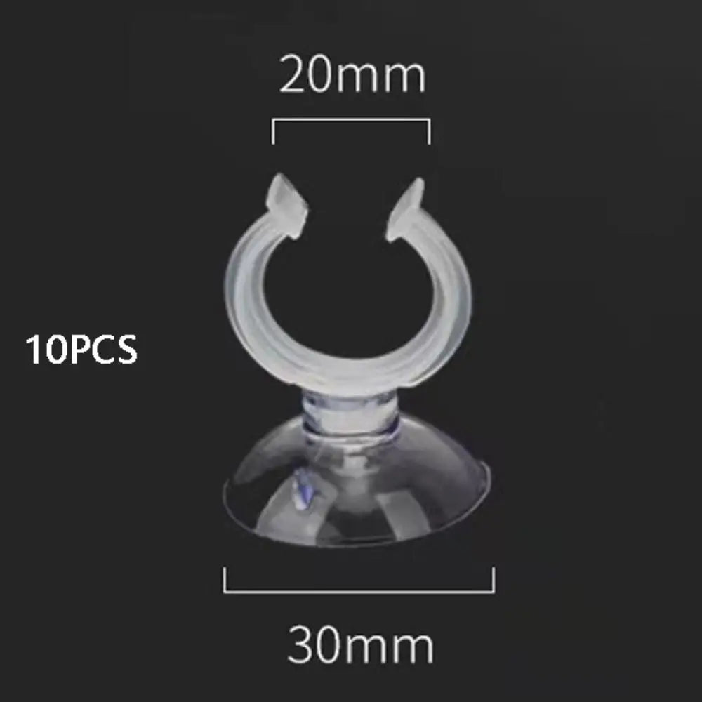10pcs Soft PVC Aquarium Sucker Clear Multi-specification Fish Tank Suction Cup Strong Adsorption with Hook Air Hose Clamp Wire Oasis Select 20x30mm