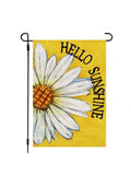 1pc Hello Sunshine Summer Garden Flag ， Small Garden Flags for Outside，Yard Decoration，Holiday Garden Flags for All Seasons Oasis Select MULTI