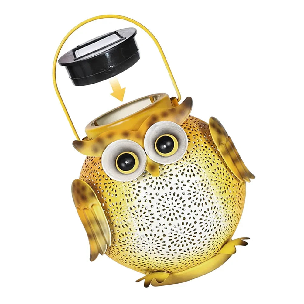 Hanging Solar Owl Lantern – Iron Art Outdoor Garden Light Solar Garden Lantern Oasis Select