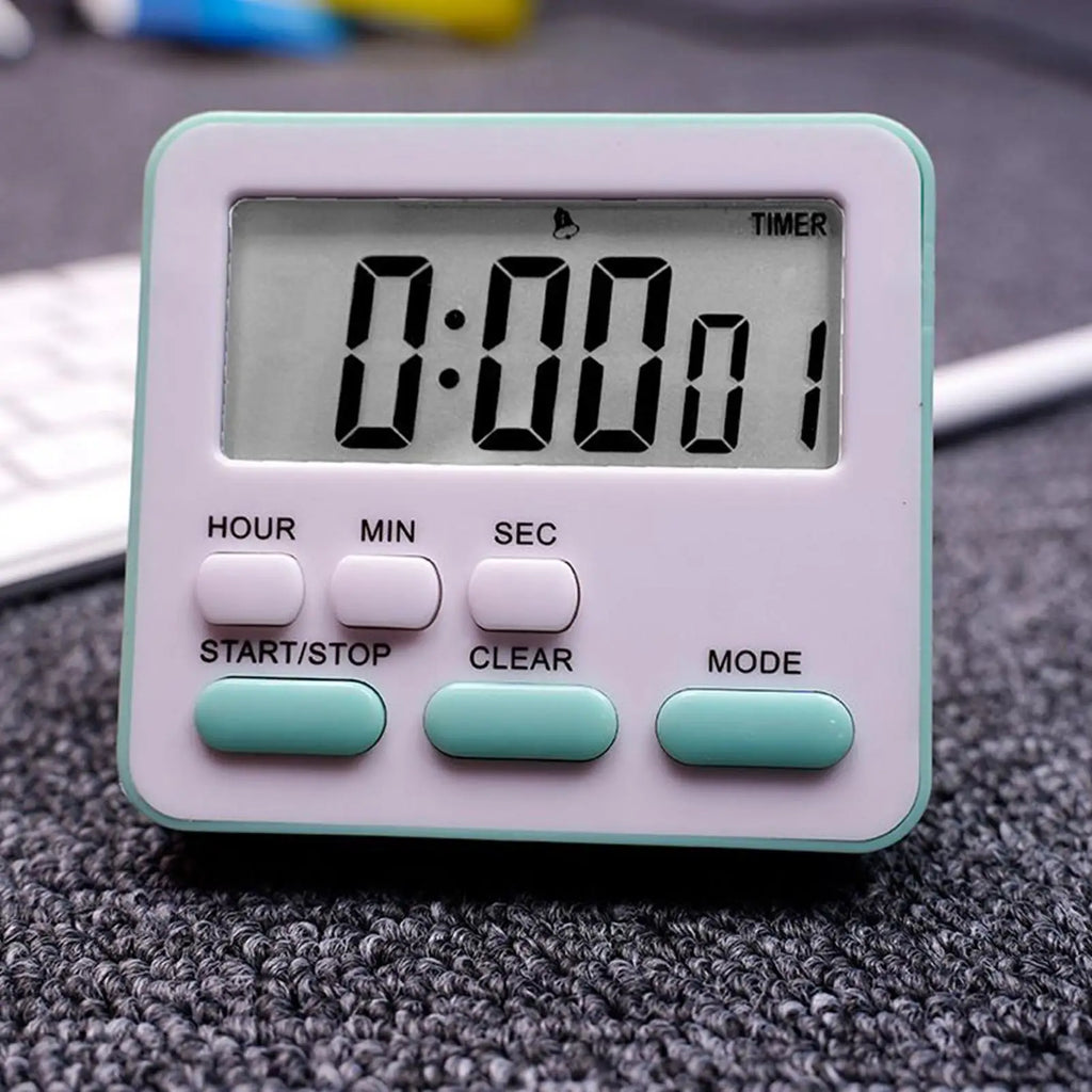 Silent Timer Small Digital Clocks Student Bedroom Study Timer Alarm for Kids Adults Boys Girls Classroom Grilling Baking Meeting Oasis Select