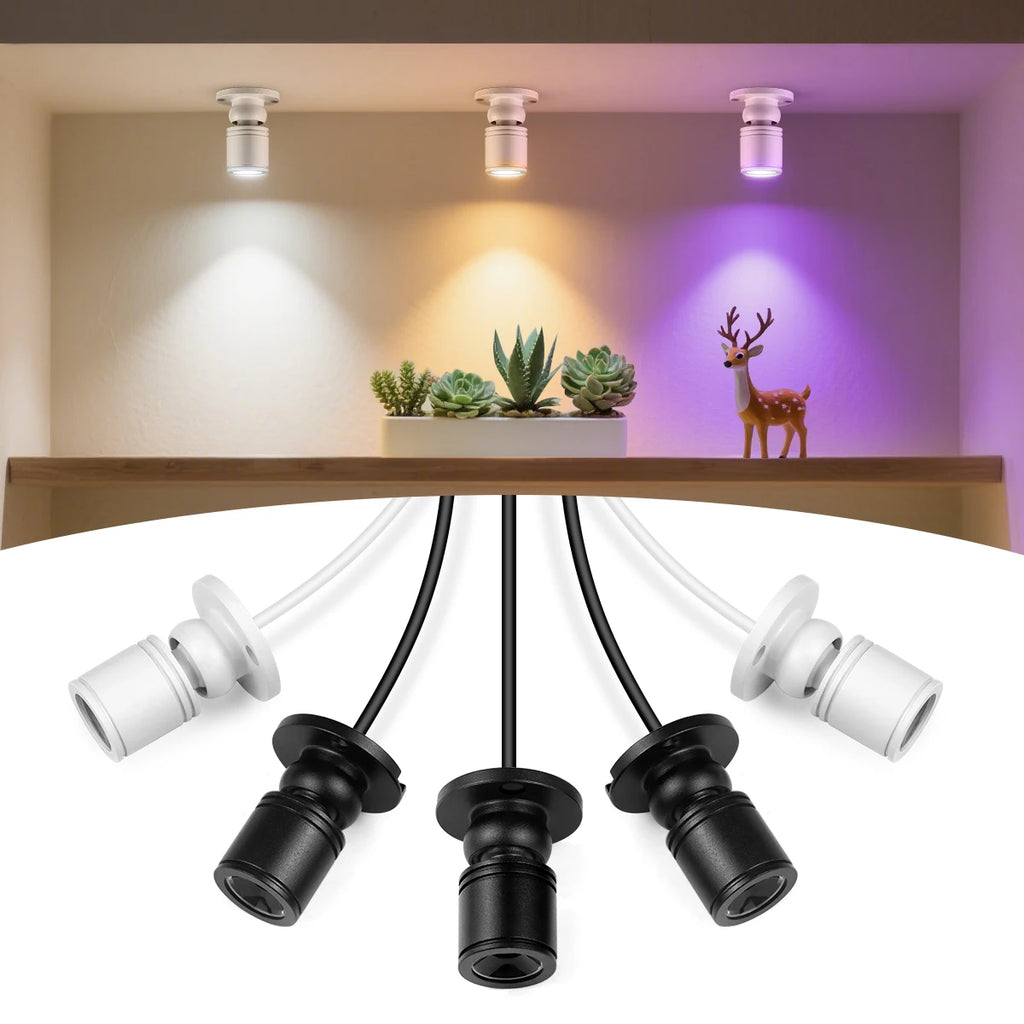 USB Charging Mini LED Spotlight Surface Mounted Cabinet Downlight 1W Wall Ceiling Lamp Foyer Decor ,8 Colors,Easy to install Oasis Select