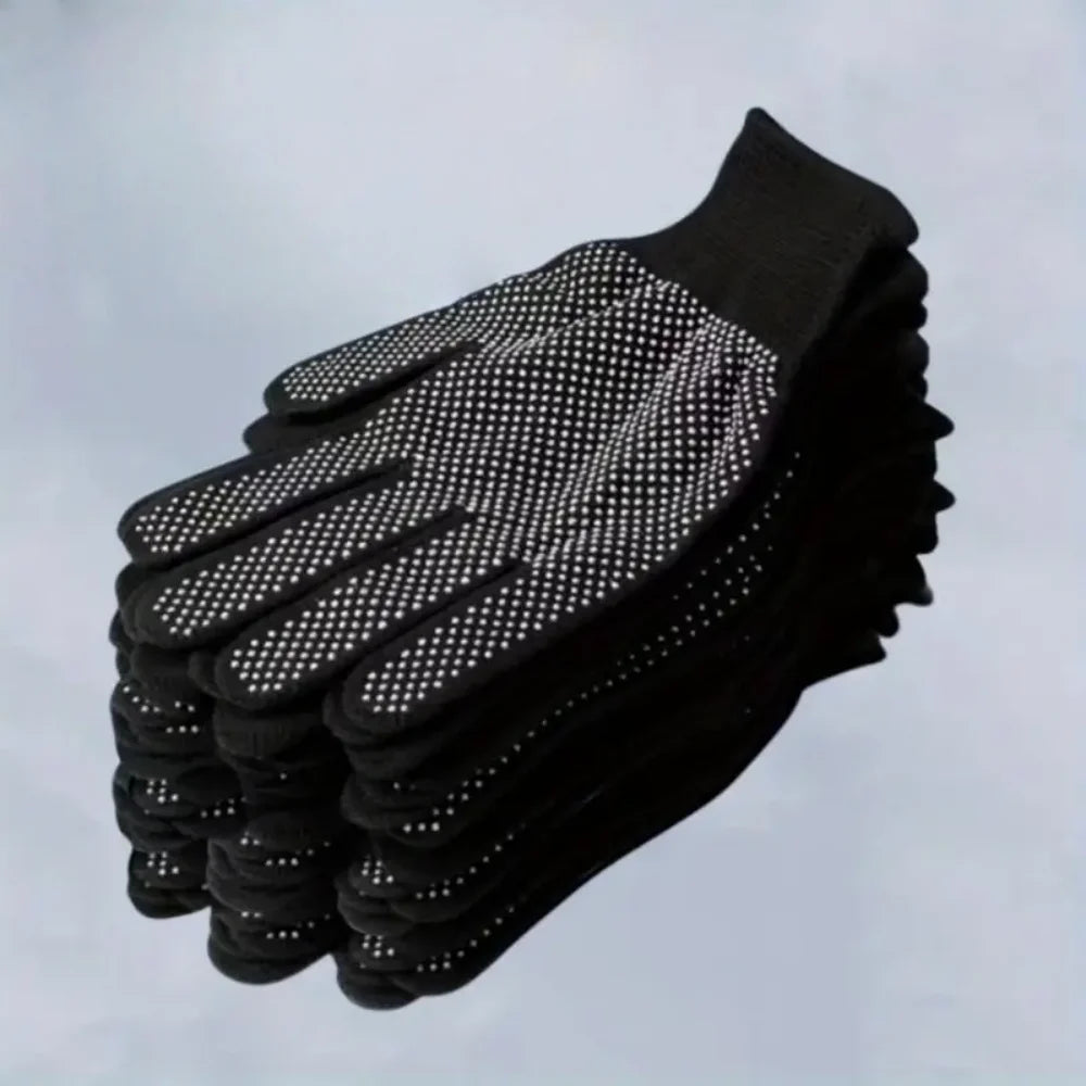 10 Pair Dot Anti Slip Work Gloves Wear Resistant Hand Protector For Construction Gardening Warehouse Loading Daily Labor Safety Oasis Select 10pcs black