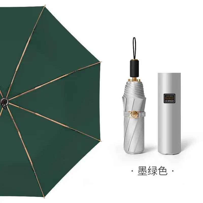 Titanium Silver Double Vinyl Sunshade Umbrella UV Protection Radiation Protection Super Sun Protection Rain Umbrella Oasis Select 3