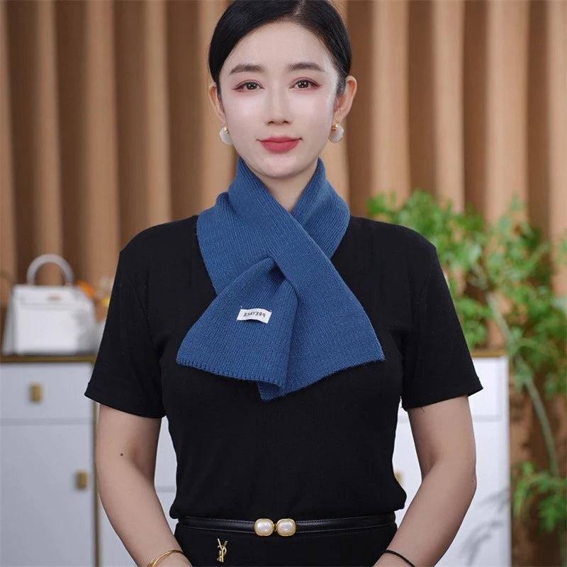 Women's Winter Knit Crossover Scarf – Warm Neck Collar