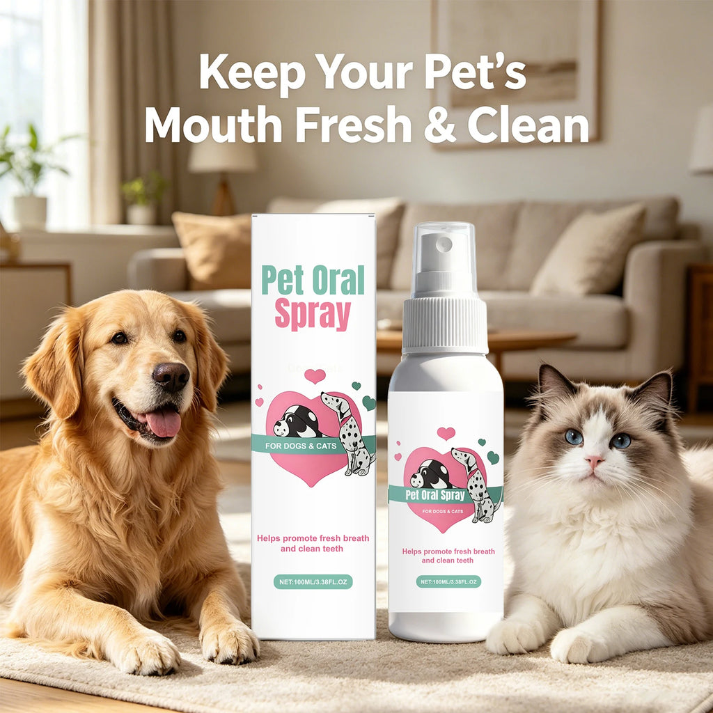 Pet Oral Spray Dogs Cats Teeth Clean Deodorant Reduces Plaque and Tartar Pet Oral Cleaning Dental Care Deodorization Spray Oasis Select