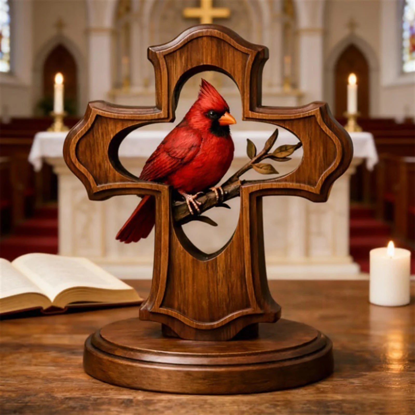 Vintage Red Cardinal Bird Ornament – Memorial & Home Gift Desktop Bird Ornament Oasis Select Red One Size
