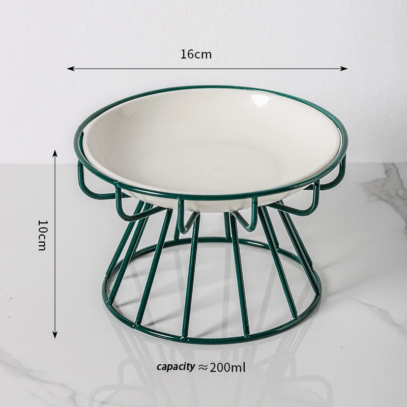 Ceramic Raised Pet Bowl Food Water Treats For Cats &amp Doggie Cat Stand Bowl Dogs Supplies Outdoor Feeding Drinking Accessories Oasis Select A4