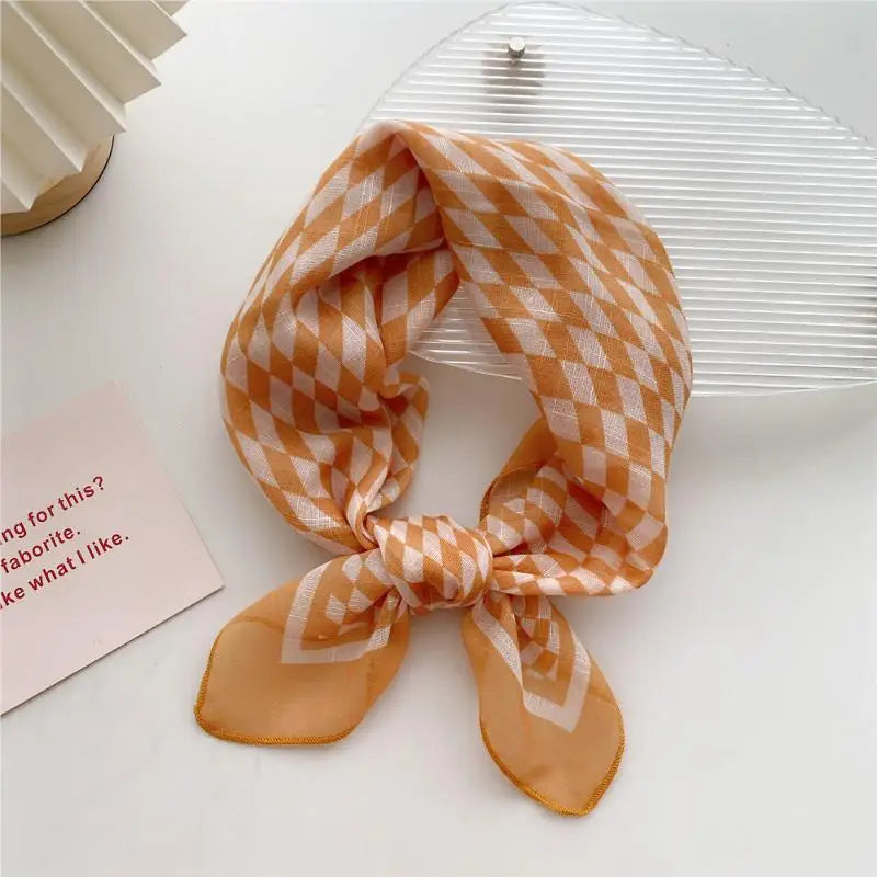 58cm Cotton Linen Handkerchief Print Square Neck Scarf Women Small Shawls Hair Scarfs Female Bag Scarves Head Scarf Oasis Select 02