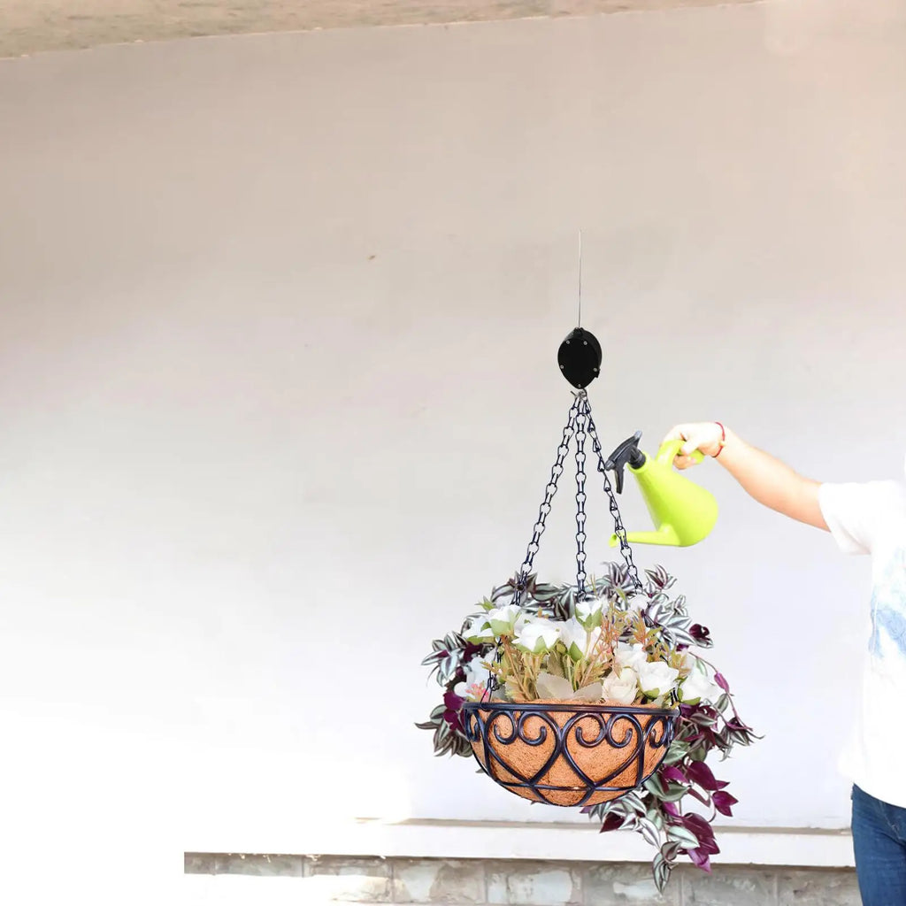 1PCS Hanging Flowerpot Decorative Baskets Outdoor Storage For Plants Planter Resin Flower Pots With Chain Basket Flowerbed Oasis Select