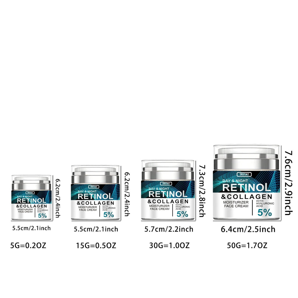 TRSTAY Retinol & Collagen Day Night Face Cream – Hyaluronic Acid