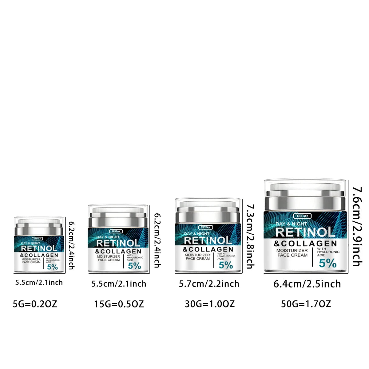 TRSTAY Retinol & Collagen Day Night Face Cream – Hyaluronic Acid