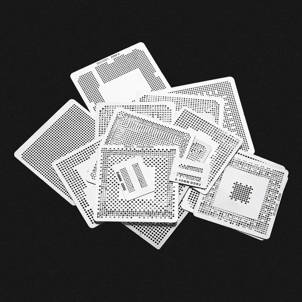 BGA Stencils Template BGA Reballing Rework Net Stencils Steel Template Mesh Directly Heat Set Kit Oasis Select