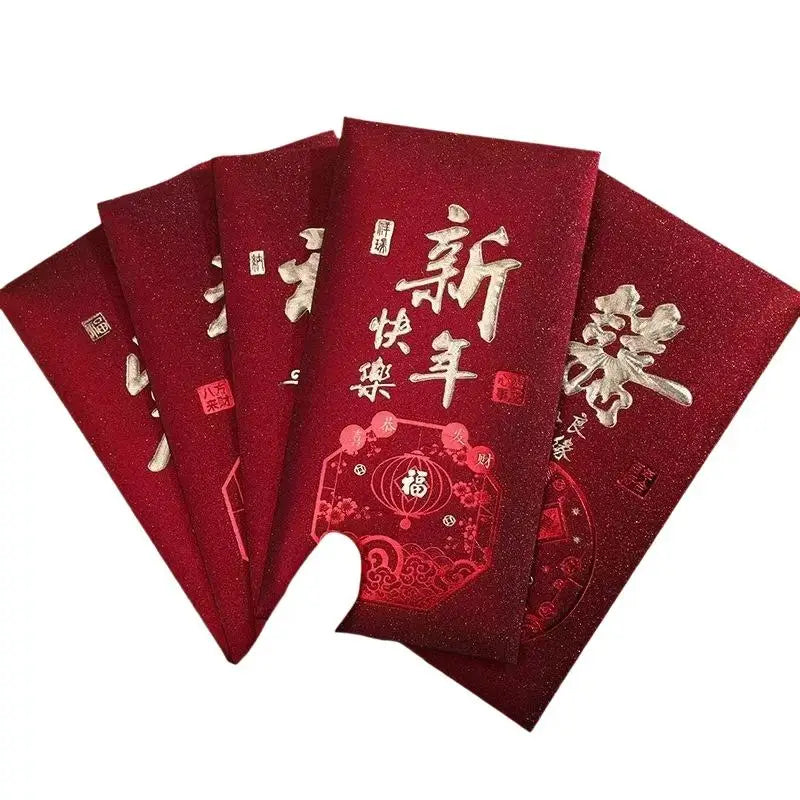 10Pcs/Pack Chinese Red Envelope Snake New Year Spring Festival Matte Hot Gold Red Bag Money Envelopes Red Packet Gift Envelope Oasis Select