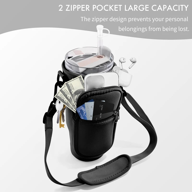 Kettle Cover Carrier Bag Water Bottle Carrier Bag With Phone Pocket, Water Bottle Holder With Adjustable Strap & Straw Cover Oasis Select