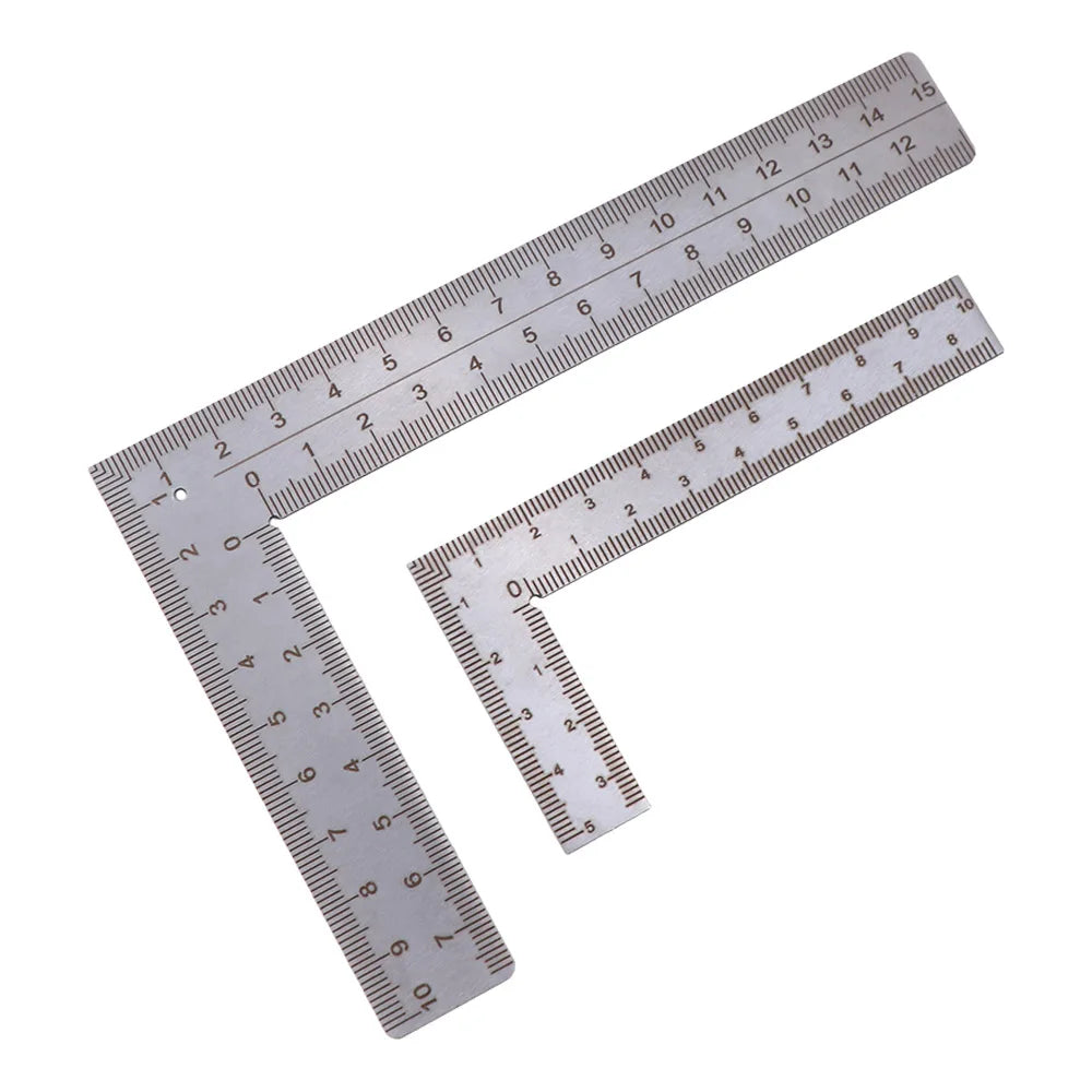 Stainless Steel L Square Ruler Measuring Tool High-Accuracy Metal Ruler Small Frame Double-Sided Mini Ruler Educational Oasis Select