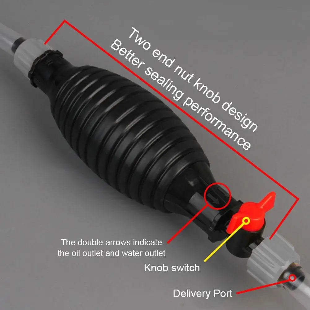 Car Motorcycle Manual Fuel Pump Oil Gasoline Petrol Diesel Liquid Transfer Tool Set with Hose Hand Water Suction Pump 1.5/1/2M Oasis Select