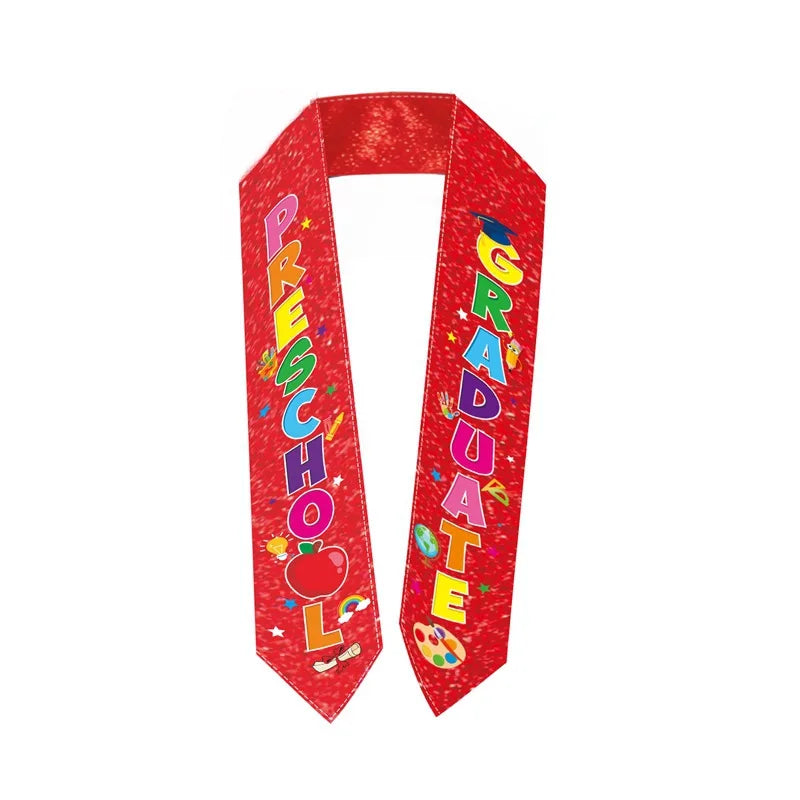 Kindergarten Graduation Stole Shiny Graduation Party Decorations Kids Graduation Sash Unisex For Class Photos Party Decorations Oasis Select Red