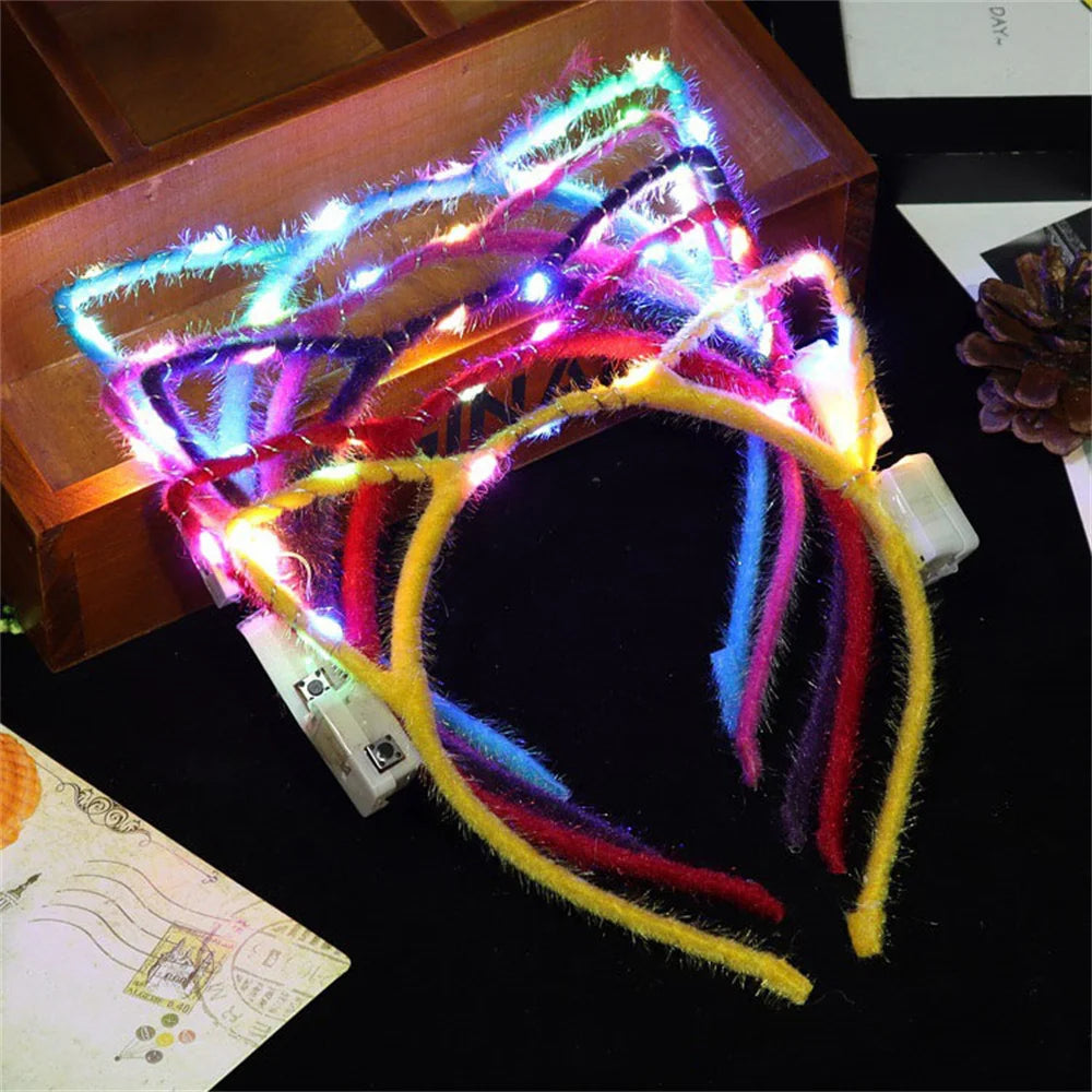LED Christmas Feather Glow Headband – Kids Party Costume