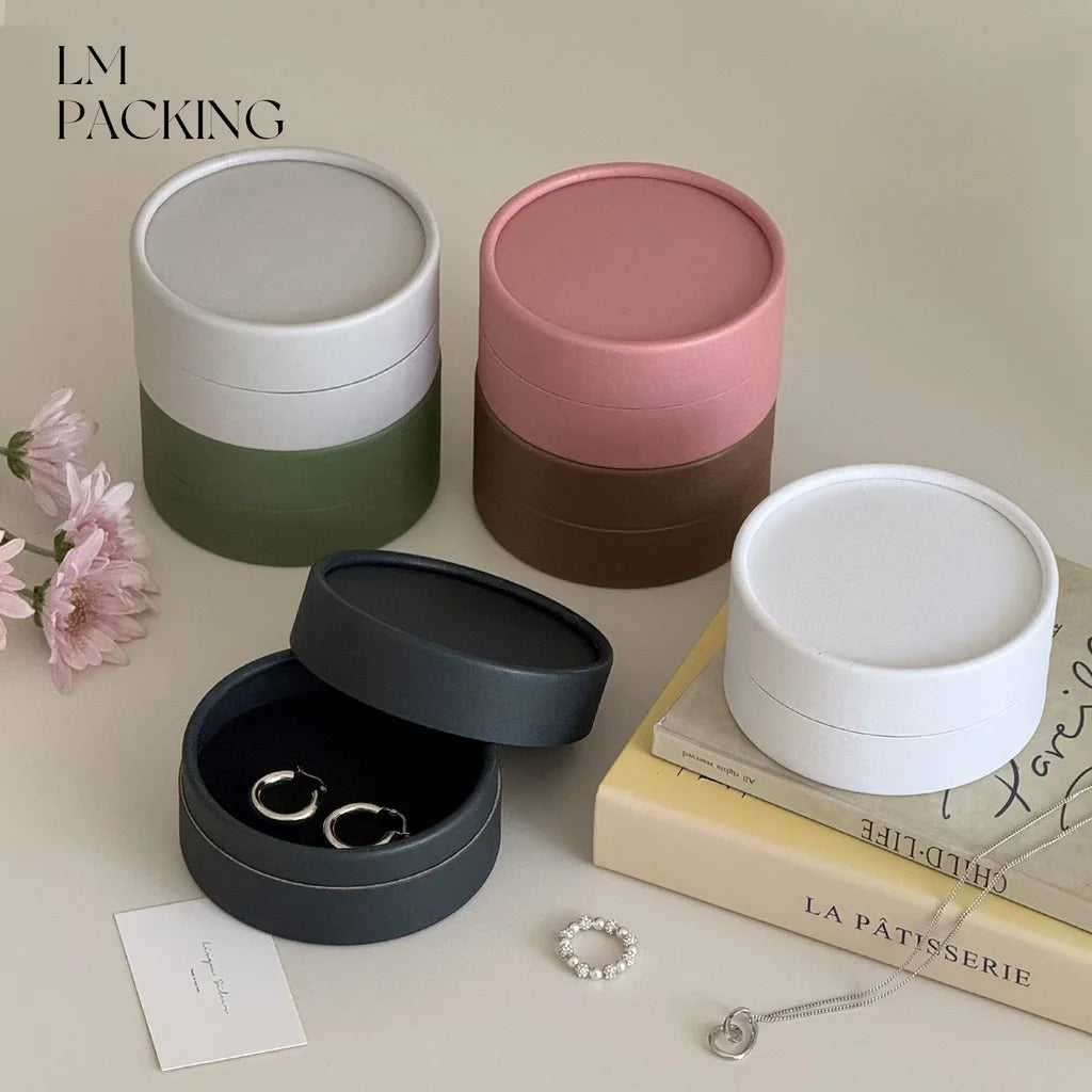 Necklace Packaging Box Elegant Paper Jewelry Box Round Jewelry Box Minimalist For Daily Home Storage Festivals Gifting Occasions Oasis Select