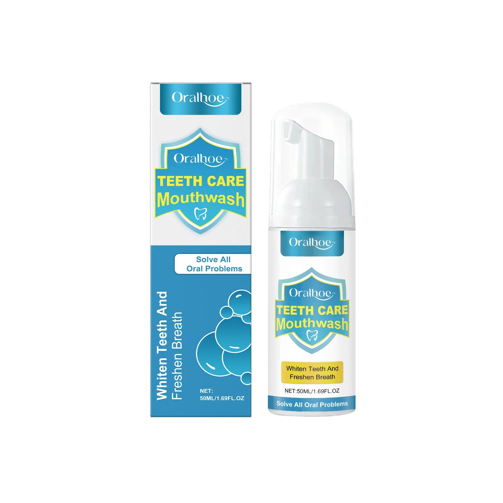 Teeth Whitening Foam - Gentle Oral Care Mousse For Fresh Breath & Stain Removal, Minty Tooth Cleaning Foam Oasis Select 50ml boxed