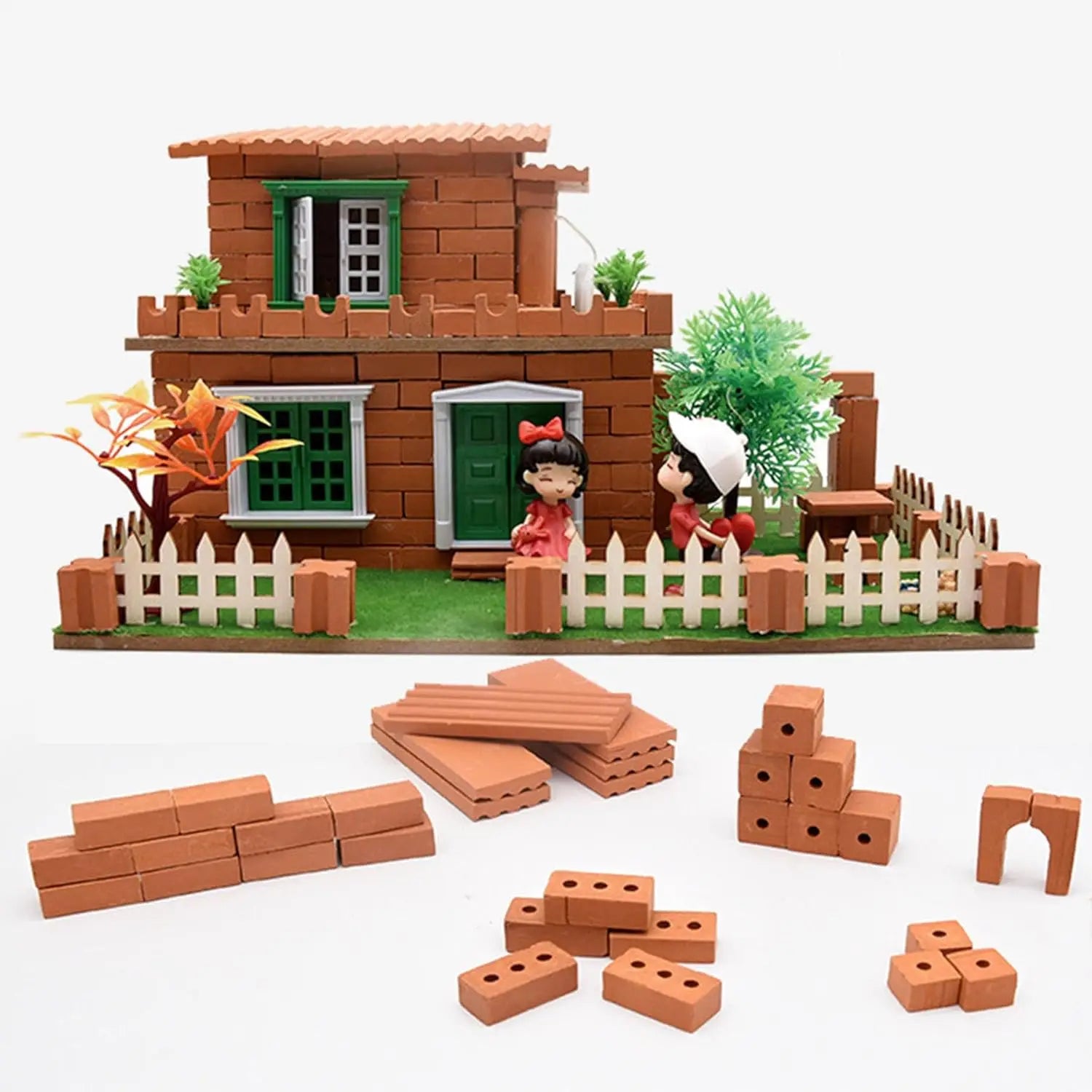 Mini 3 Holes Tiny Bricks for Landscaping Miniature Bricks Small Bricks for Crafts Realistic Fake Bricks Mini Blocks for Dollhous Oasis Select