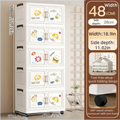 18.9 Inch Cartoon Foldable Storage Box,1-6 Tier Heavy-Duty Rolling Organizer,2 Colors for Bedroom/Living Room/Kitchen/Study Oasis Select 5 Layer Rabbit