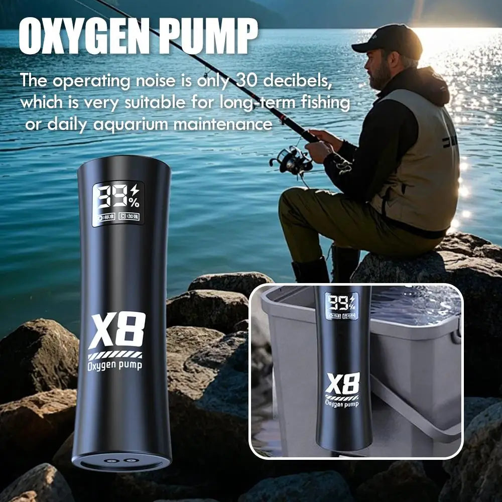 USB Rechargeable Oxygen Pump Portable Aerator with 48H Runtime for Night Fishing Oxygen Air Pump For Outdoor Fishing/Aquarium Oasis Select