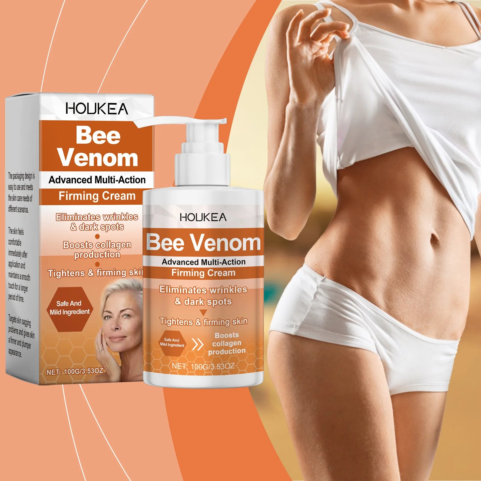 HOUKEA Bee Venom Firming Body Cream – Skin Tightening 100g Firming Body Cream Oasis Select