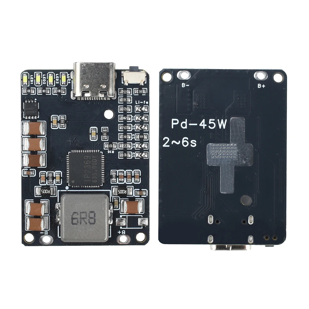 Type C IP2369 45W 2S~6S Lithium Battery Charging Discharging Module Li-ion/LiFePO4 Battery Charger Power Banks Electric Tool Oasis Select