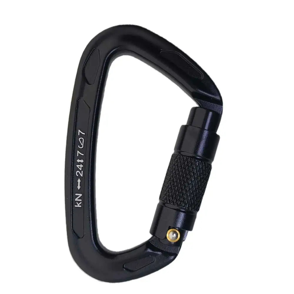 24KN Auto Locking Gate Carabiner Outdoor D-ring Buckle Climbing Rappelling Rigging Hammocks Locking Clip Oasis Select Black 1