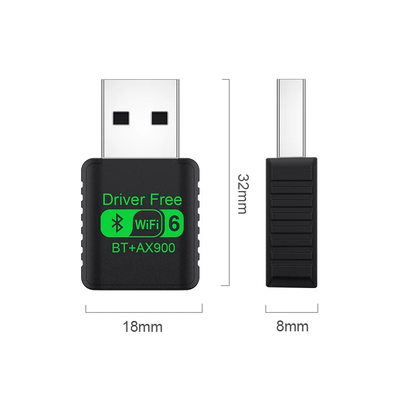 AX900 USB WiFi 6 Bluetooth 5.4 Adapter 2in1 Dongle Dual Band 2.4G&5GHz Network Wireless Receiver DRIVER FREE For Windows 10/11 Oasis Select