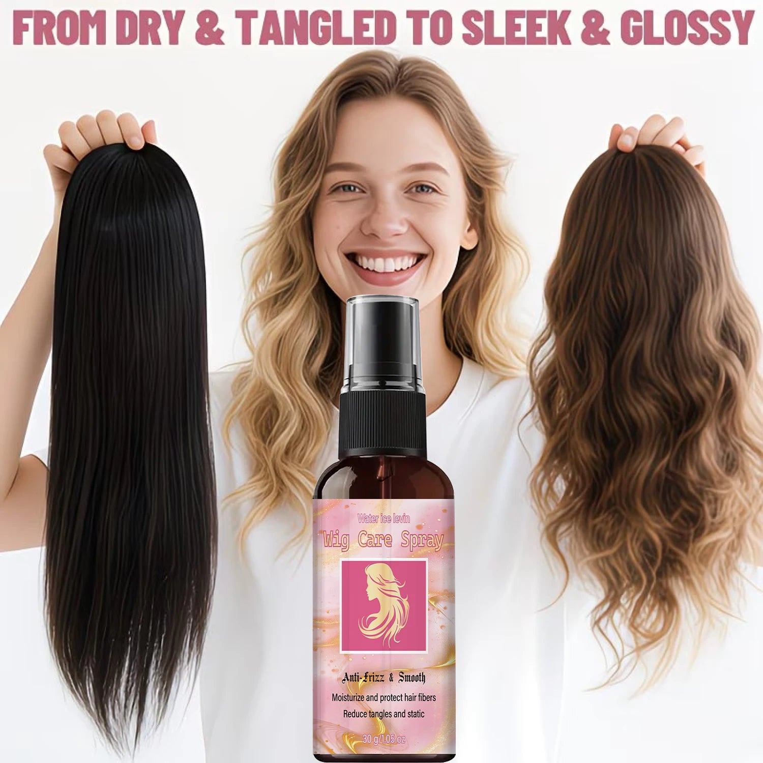 Anti-Frizz Wig Spray – Moisturizing & Collagen Static Control Wig Conditioning Spray Oasis Select