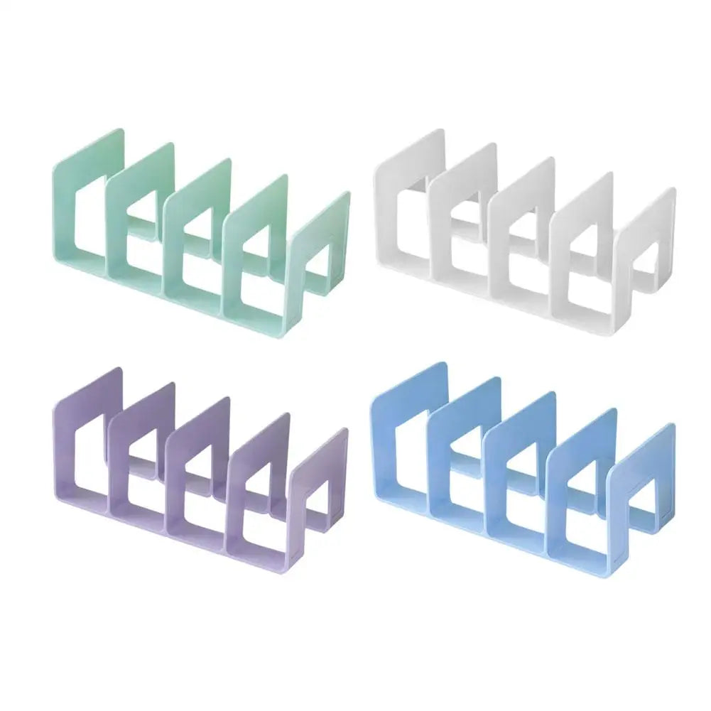 4-Compartment Plastic Book Stand & Desktop File Organizer Desktop File Organizer Oasis Select