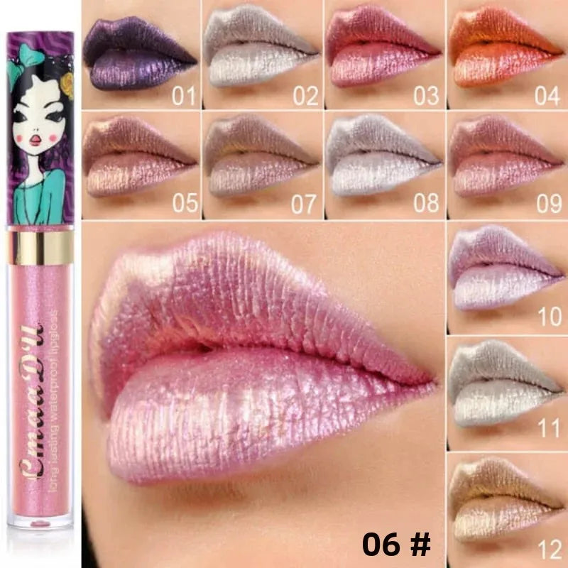 CmaaDu Diamond Shimmer Lip Gloss – Waterproof, 11 Colors