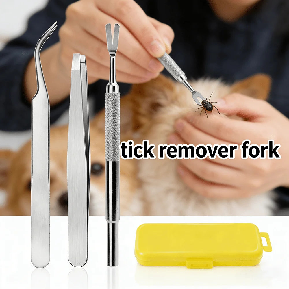 Stainless Steel Pet Grooming Flea Removal Tool Set, Portable and Washable Pet Grooming Products, Suitable for Cats and Dogs Oasis Select