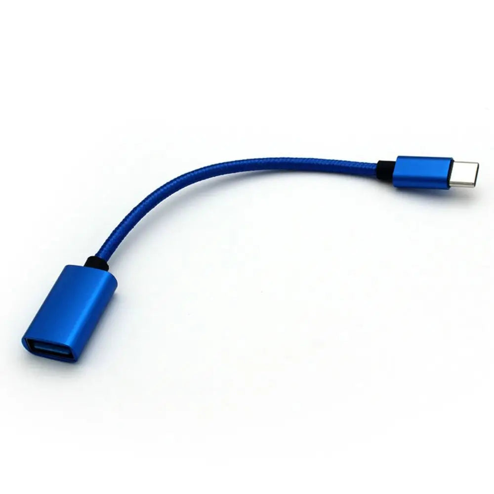 Short Digital Cables Converter Type C Cable Mobile Phone OTG Connector Cable OTG USB Cable USB to Type C Adapter OTG Data Cable Oasis Select blue