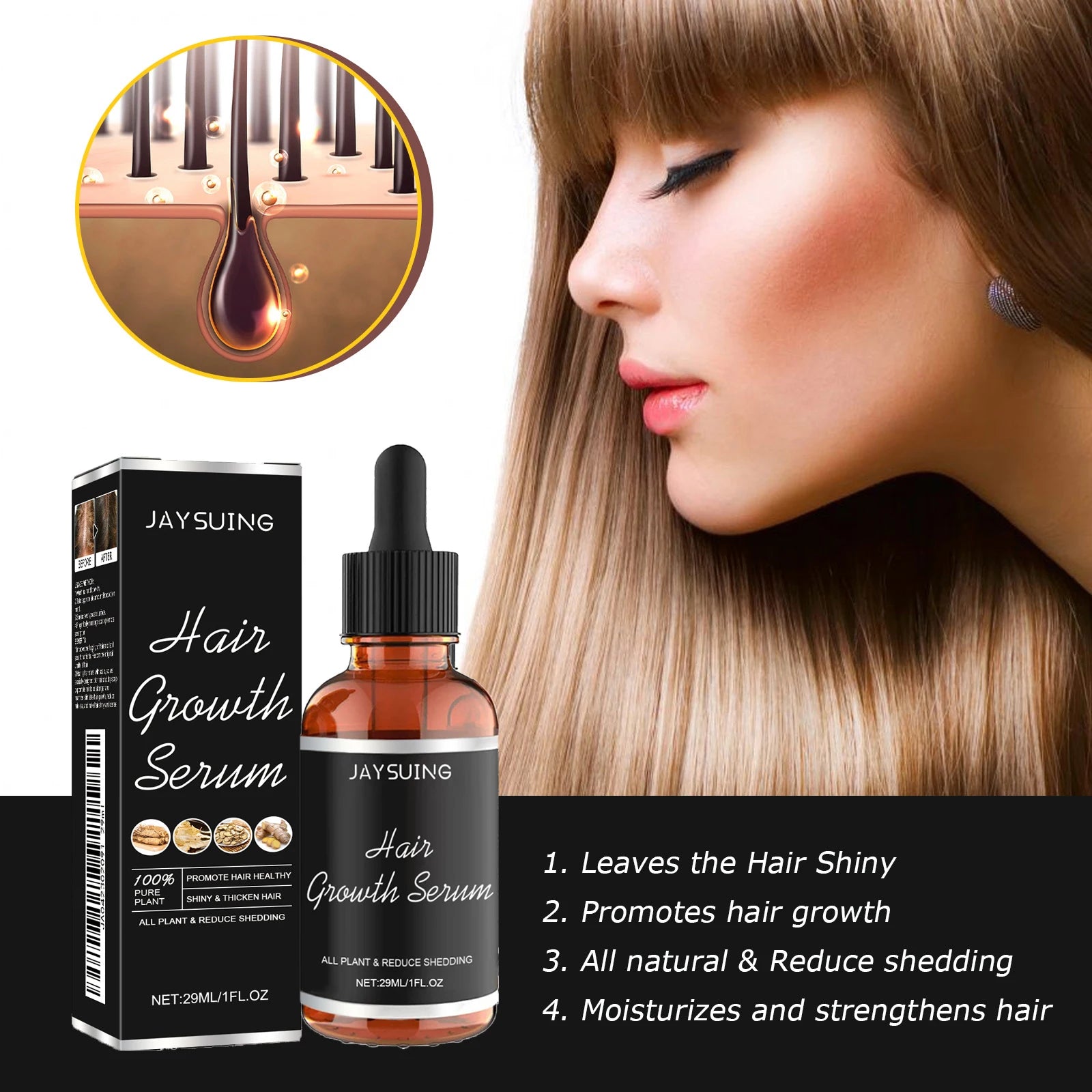 Jaysuing Hair Loss Reducing Essence – Nourishing Scalp Oil Hair Loss Serum Oasis Select