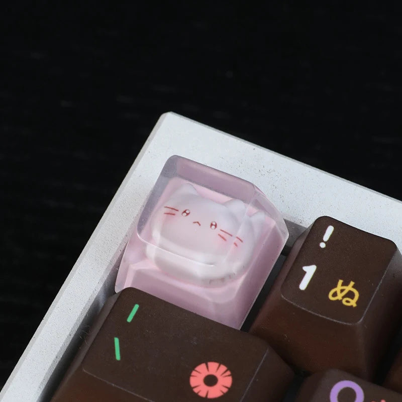 Translucent Cute Cartoon Kt Cat Keycap Cross Axis Mechanical Keyboard Keycap Keyboard Decoration Keycap Keyboard Accessories Oasis Select