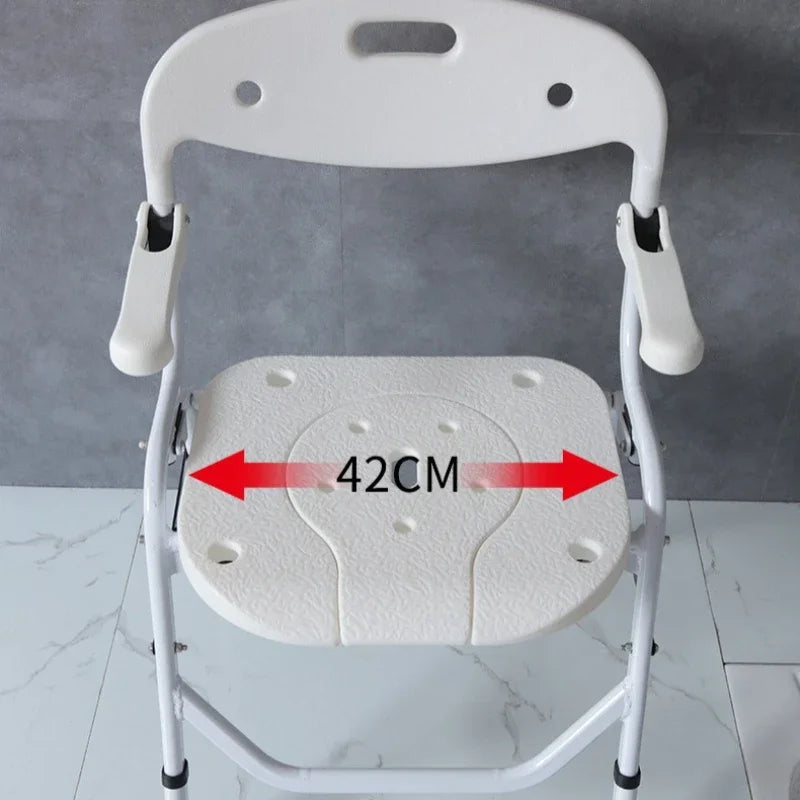 Solid Toilet chair elderly foldable portable mobile toilet chair pregnant women toilet Japanese bath chair household Oasis Select