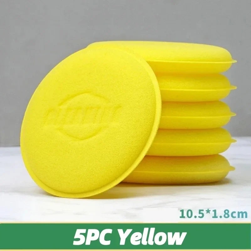 Car Round Waxing Polish Sponges High Density Foam Applicator Pads Curing and Polishing Sponges Car Detailing Tools Car Wash Oasis Select 5PC Yellow