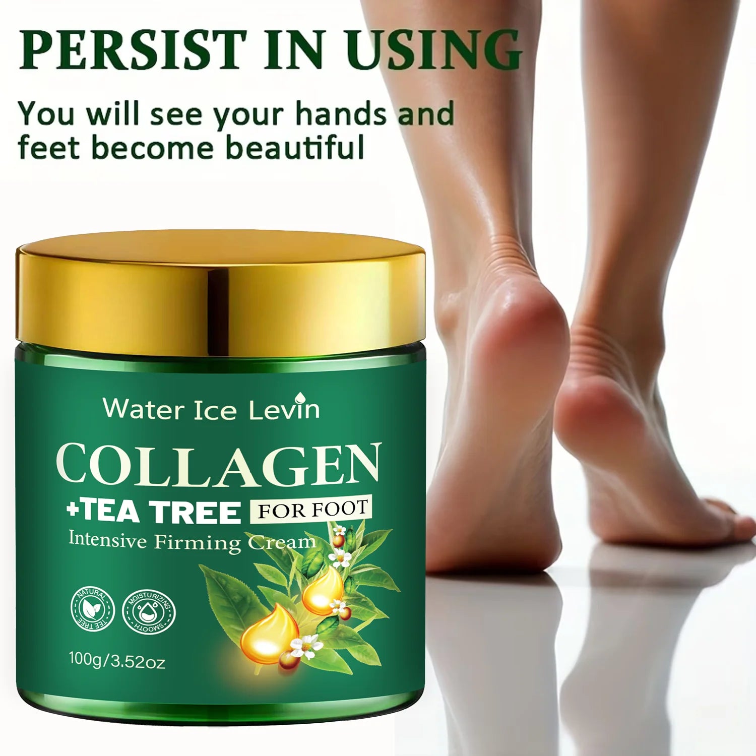 Intensive Foot Cream with Collagen & Tea Tree, Moisturizing & Firming Foot Care Oasis Select