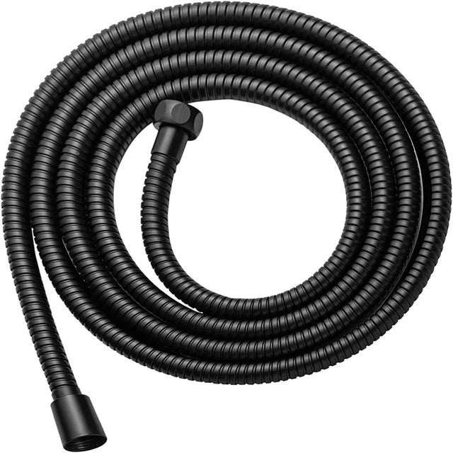 1.5/2/3M Stainless Steel Flexible Shower Hose Long Shower Water Hose Extension Plumbing Pipe Pulling Tube Bathroom Accessories Oasis Select Black 1.5M