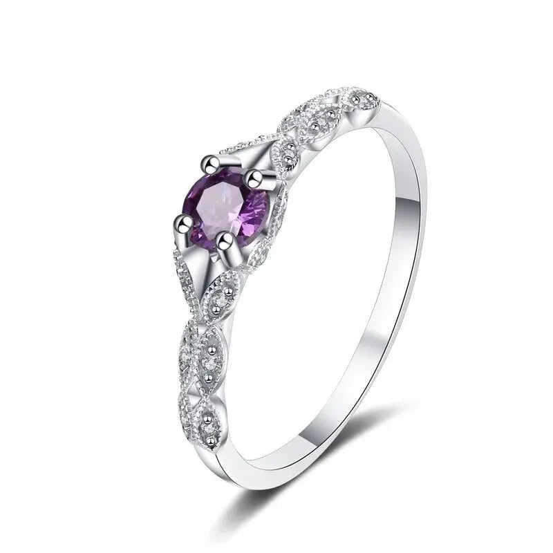 Amethyst Zirconia Silver-Plated Women's Ring | Fashion Jewellery Fashion Ring Oasis Select