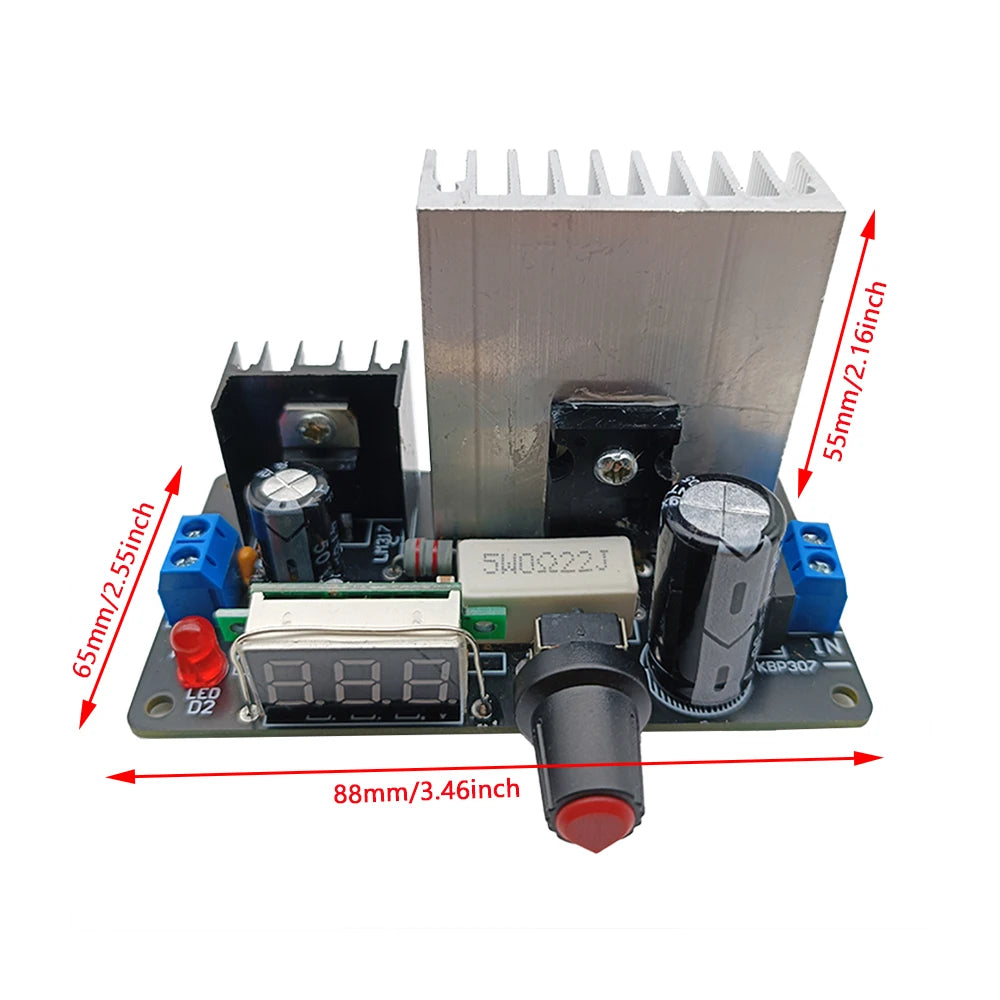 LM317 Power Supply Adjustable Voltage Regulation Module Digital Display With Short Circuit Protection Oasis Select