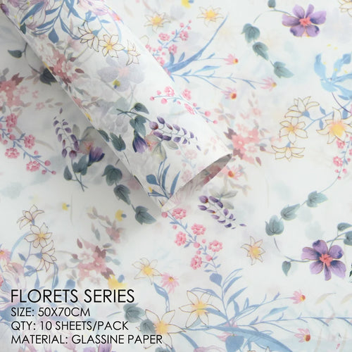 10-Sheet Vintage Floral Tissue Paper for Bouquets & Gift Wrap Craft Wrapping Paper Oasis Select