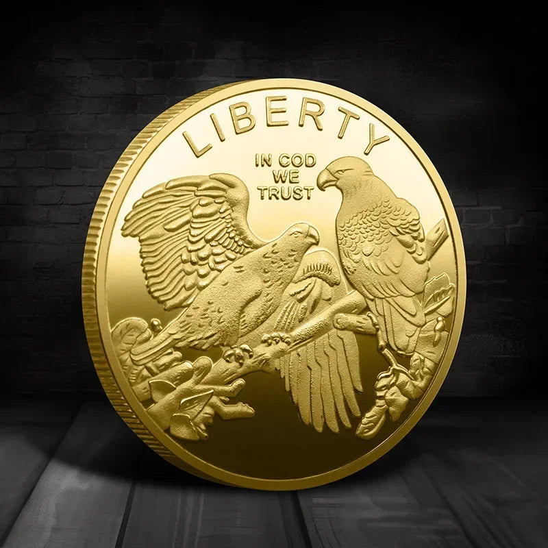 Souvenir Coin American Eagle of Liberty Commemorative Coin Double Eagle Lucky Gold Silver Coin Commemorative Medal Oasis Select